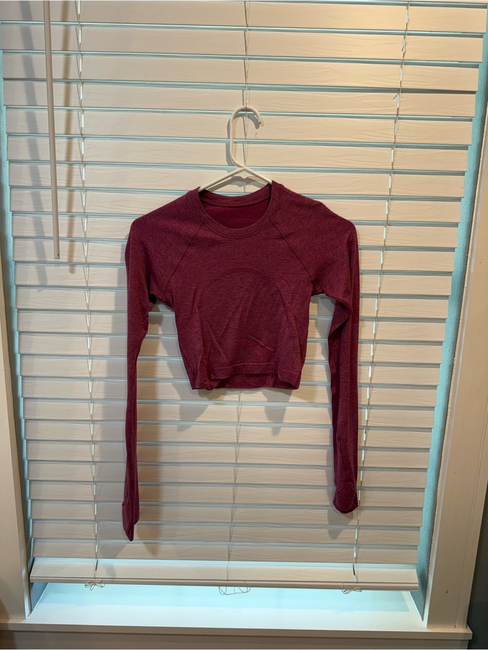 lululemon athletica Maroon Long-Sleeve Crop Top